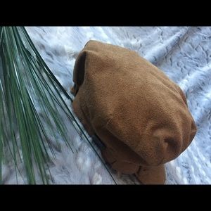 Suede vintage baker boy hat